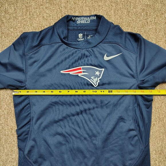 NIKE Hyperwarm Shield Shirt Men Small Blue NEW ENGLAND PATRIOTS NFL Long Sleeve - Picture 7 of 10